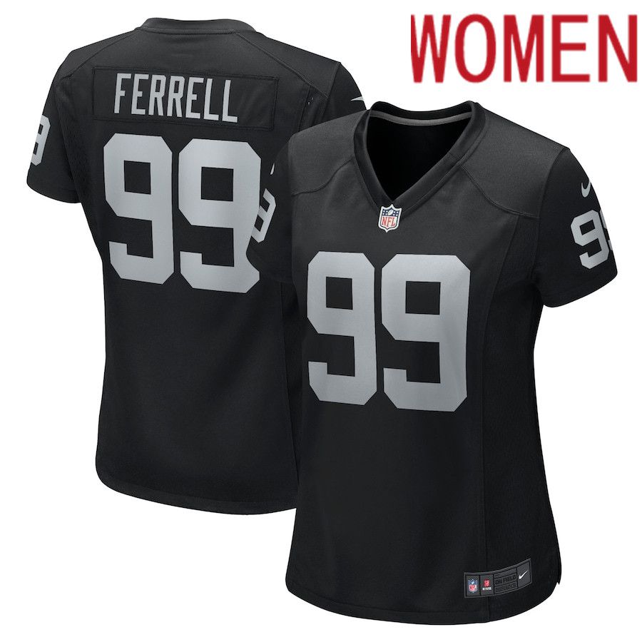 Cheap Women Oakland Raiders 99 Clelin Ferrell Nike Black Game NFL Jersey
